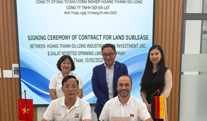 LỄ KÝ KẾT HỢP ĐỒNG CHO THUÊ LẠI ĐẤT KCN DU LONG